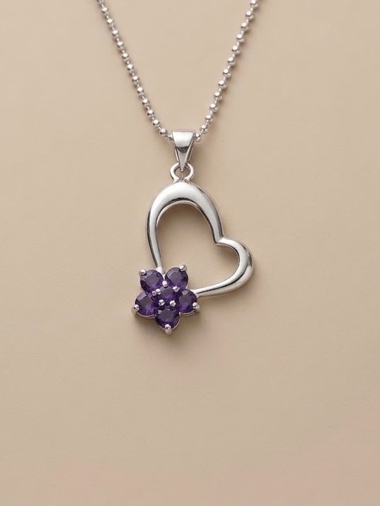 Pendentif Améthyste Cœur