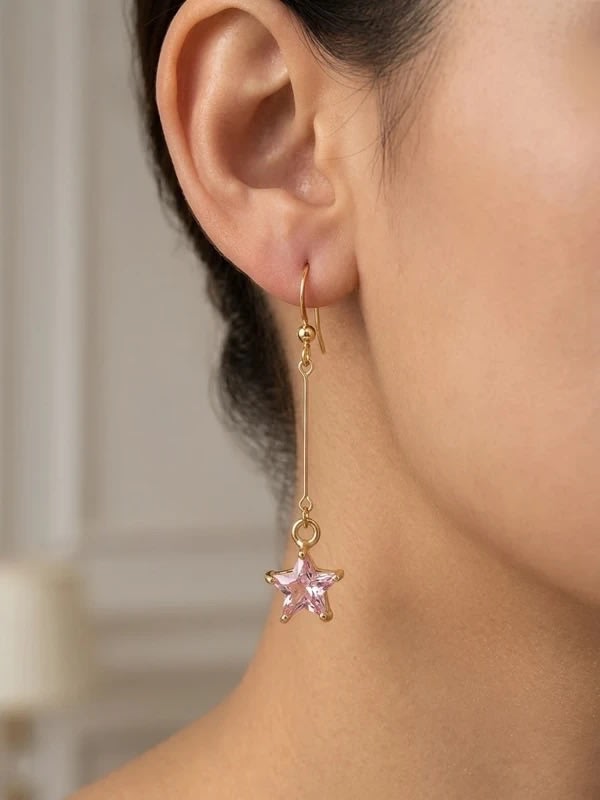 Boucles d'oreilles étoiles roses