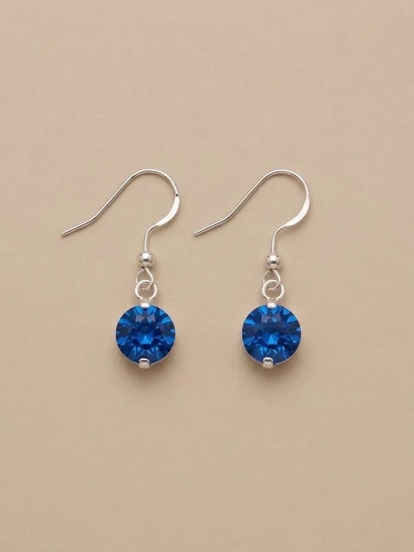 Boucles d'oreilles rondes saphir bleu