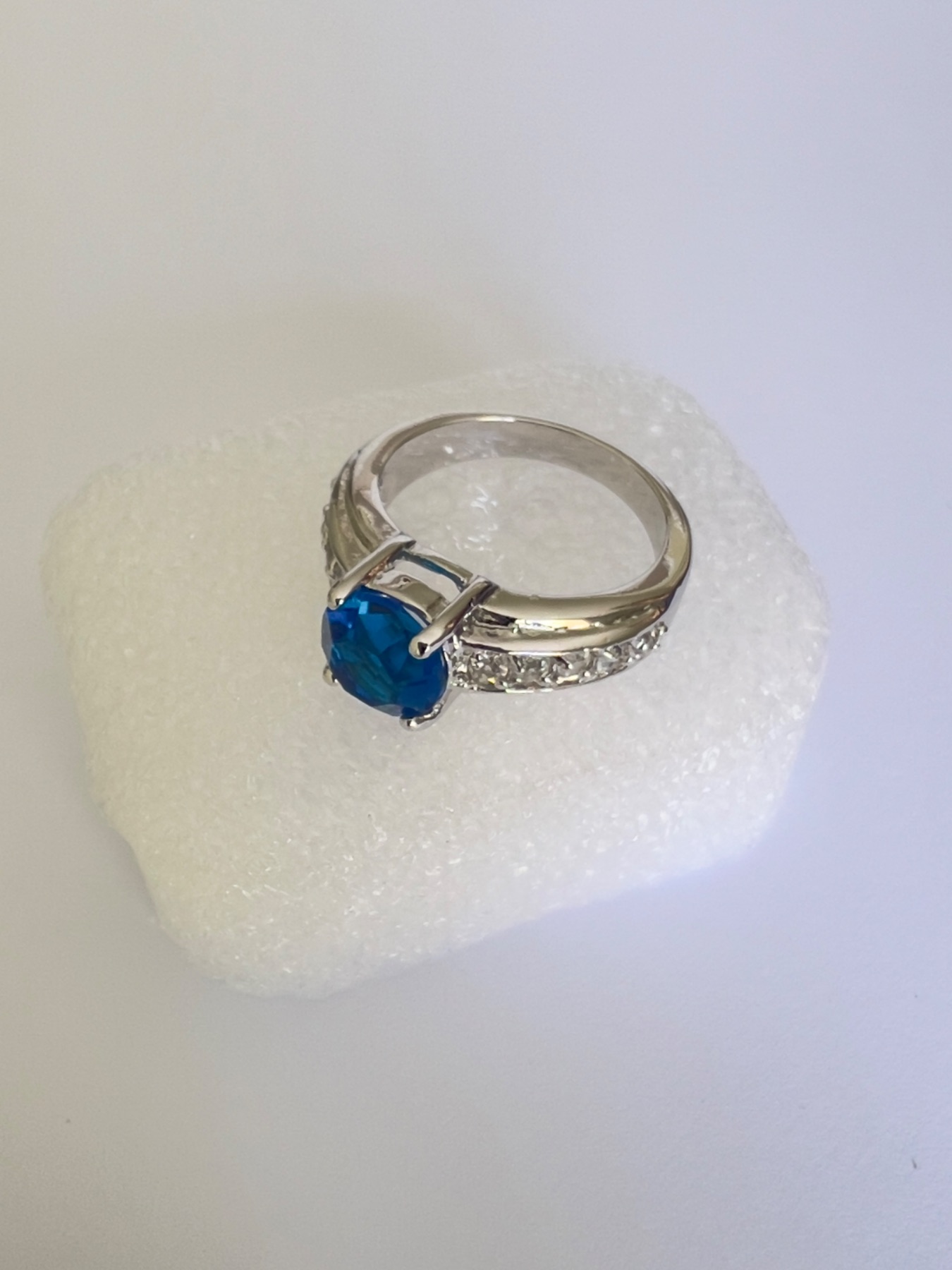 Bague Saphir Bleu Edition limitée argenté  2