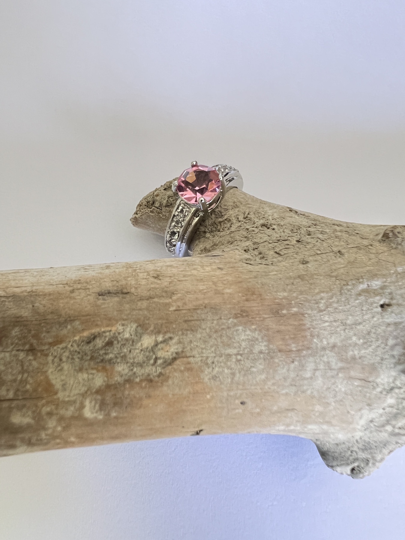 Bague Saphir rose Edition limitée argenté