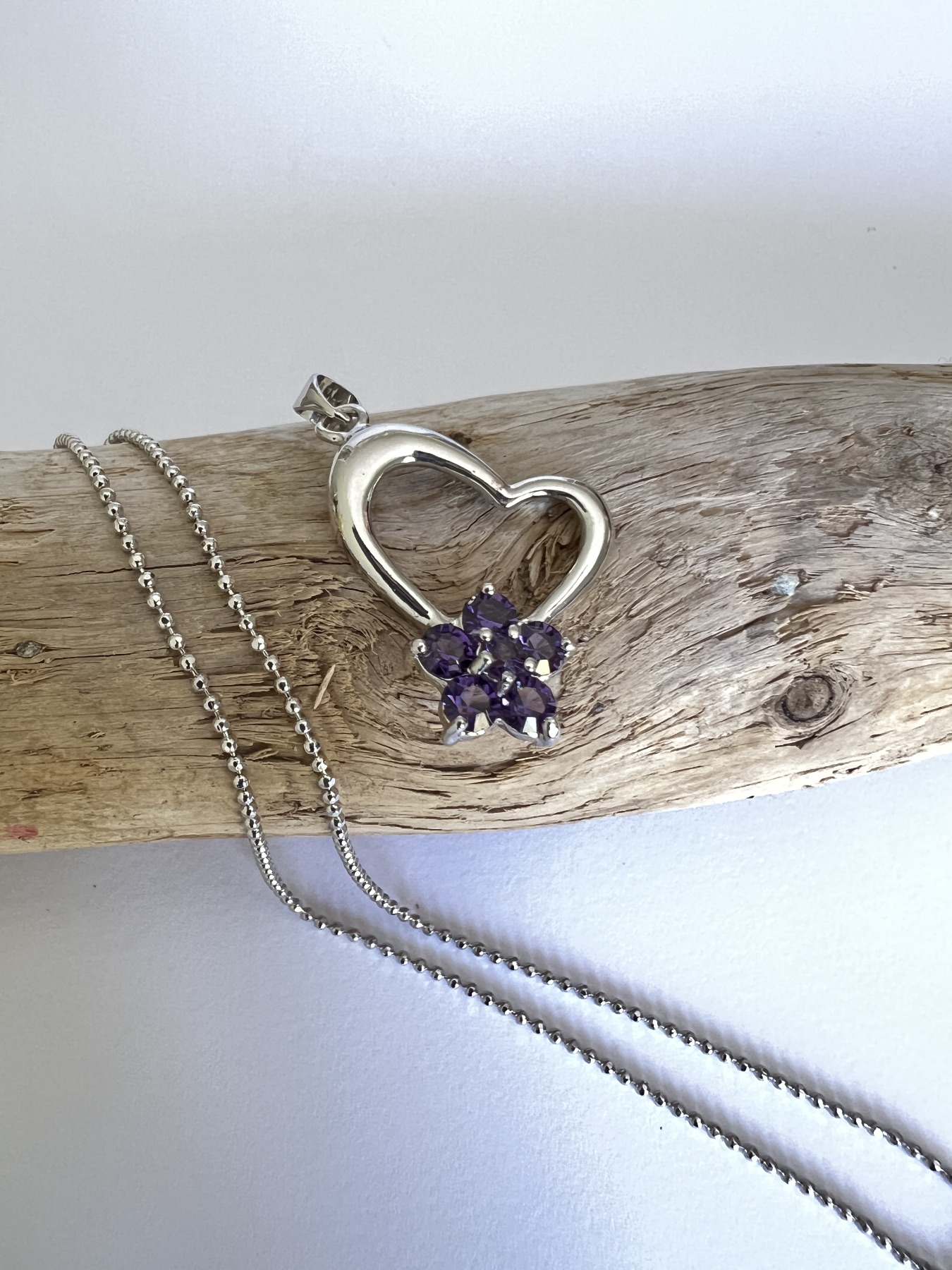 Pendentif Améthyste Cœur