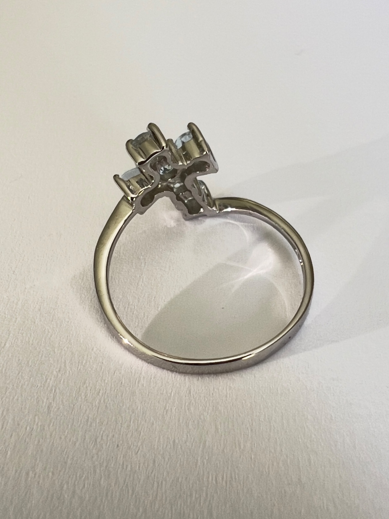 Bague croix argent topaze naturelle 3