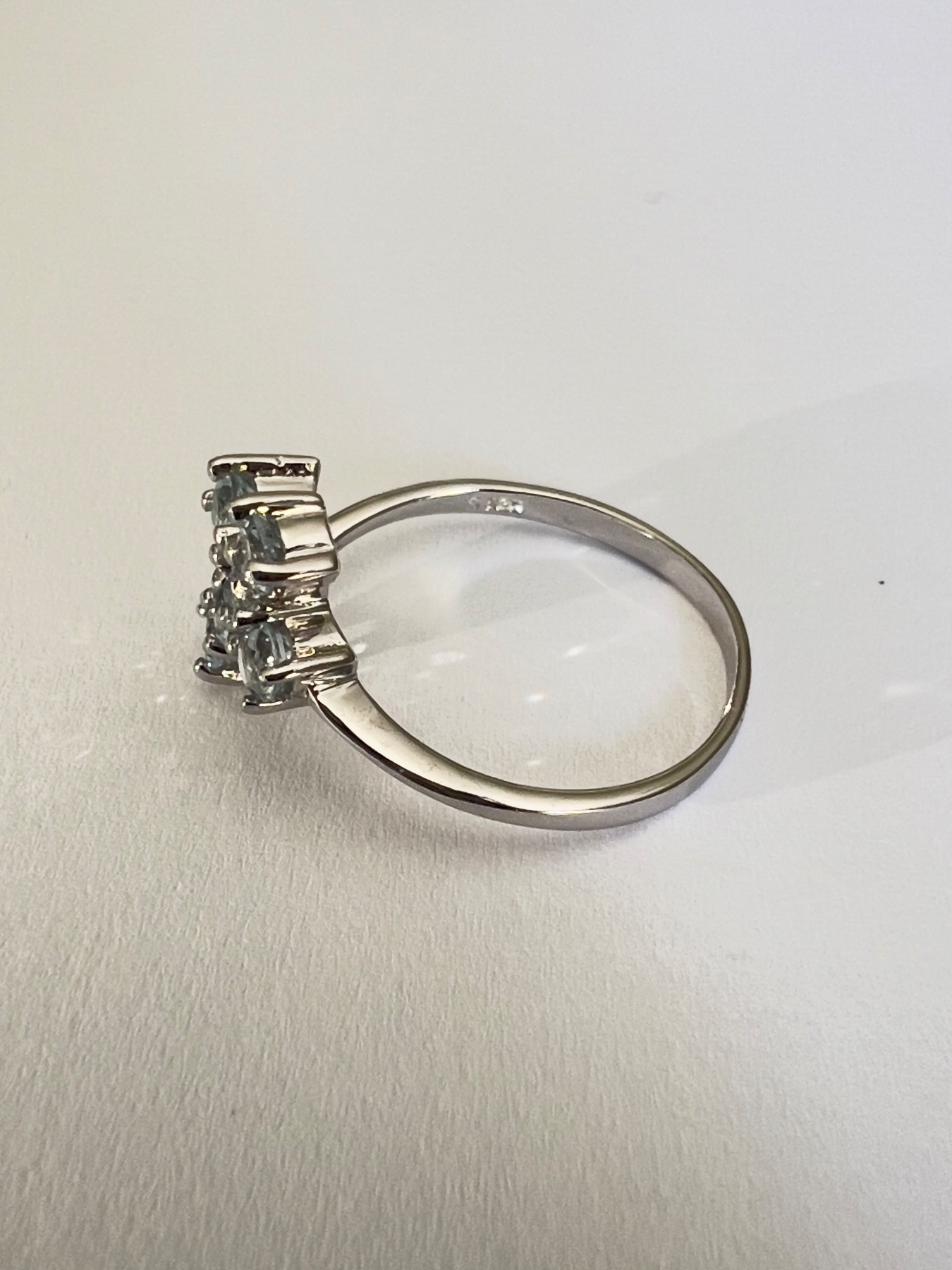Bague croix argent topaze naturelle 4