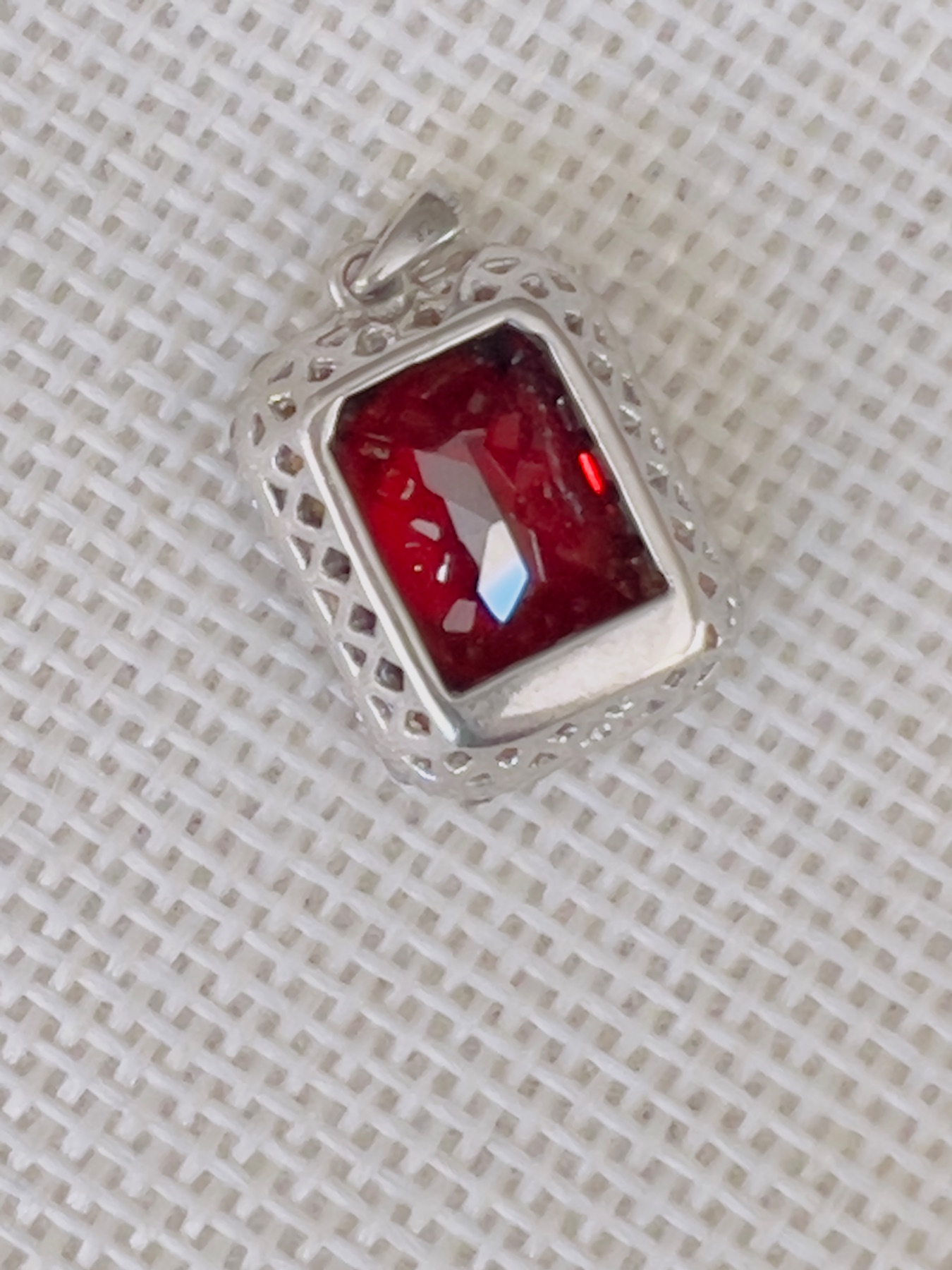 Pendentif Halo argent rouge rubis Maty  3