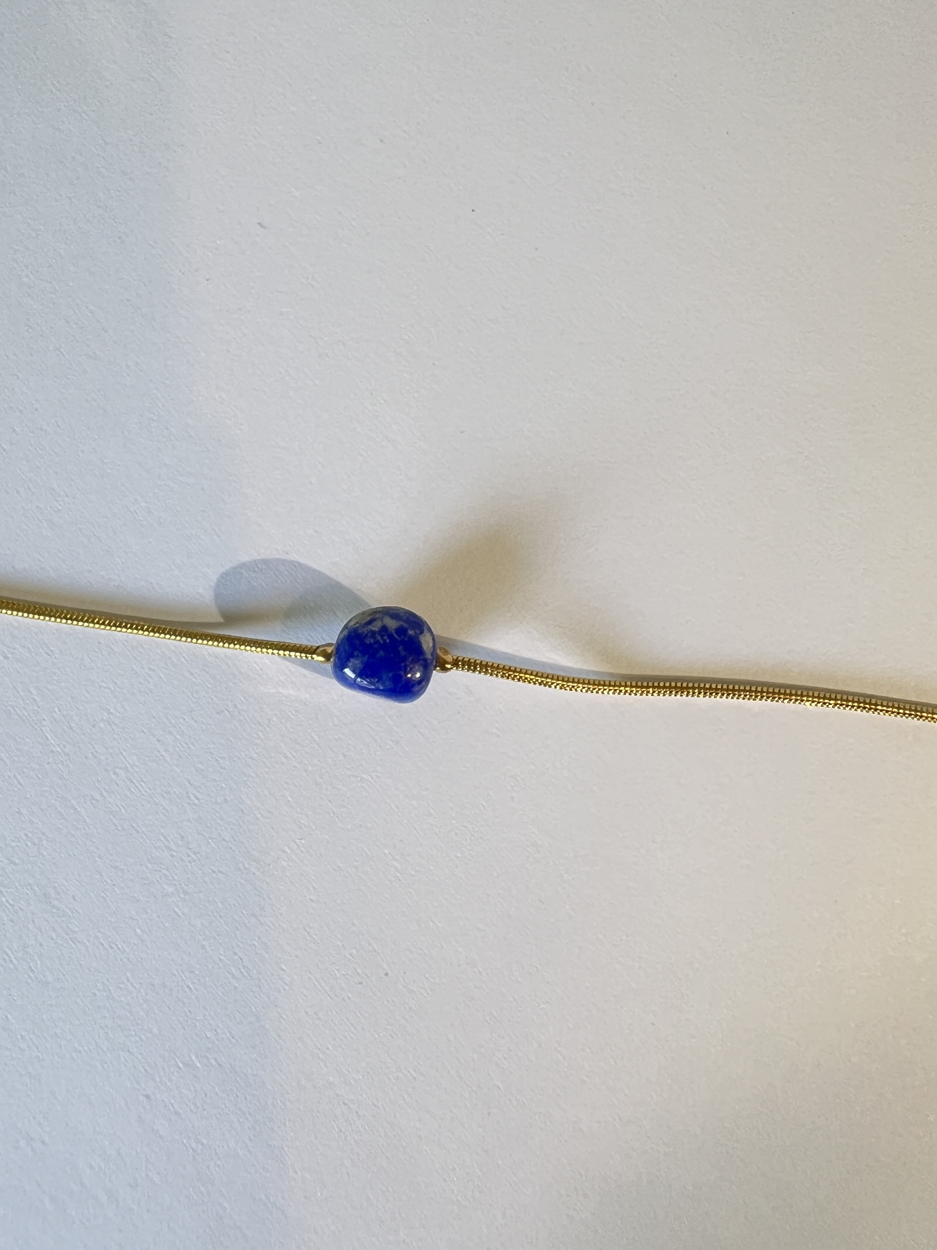 Bracelet acier inoxydable doré Lapis Lazulli  2