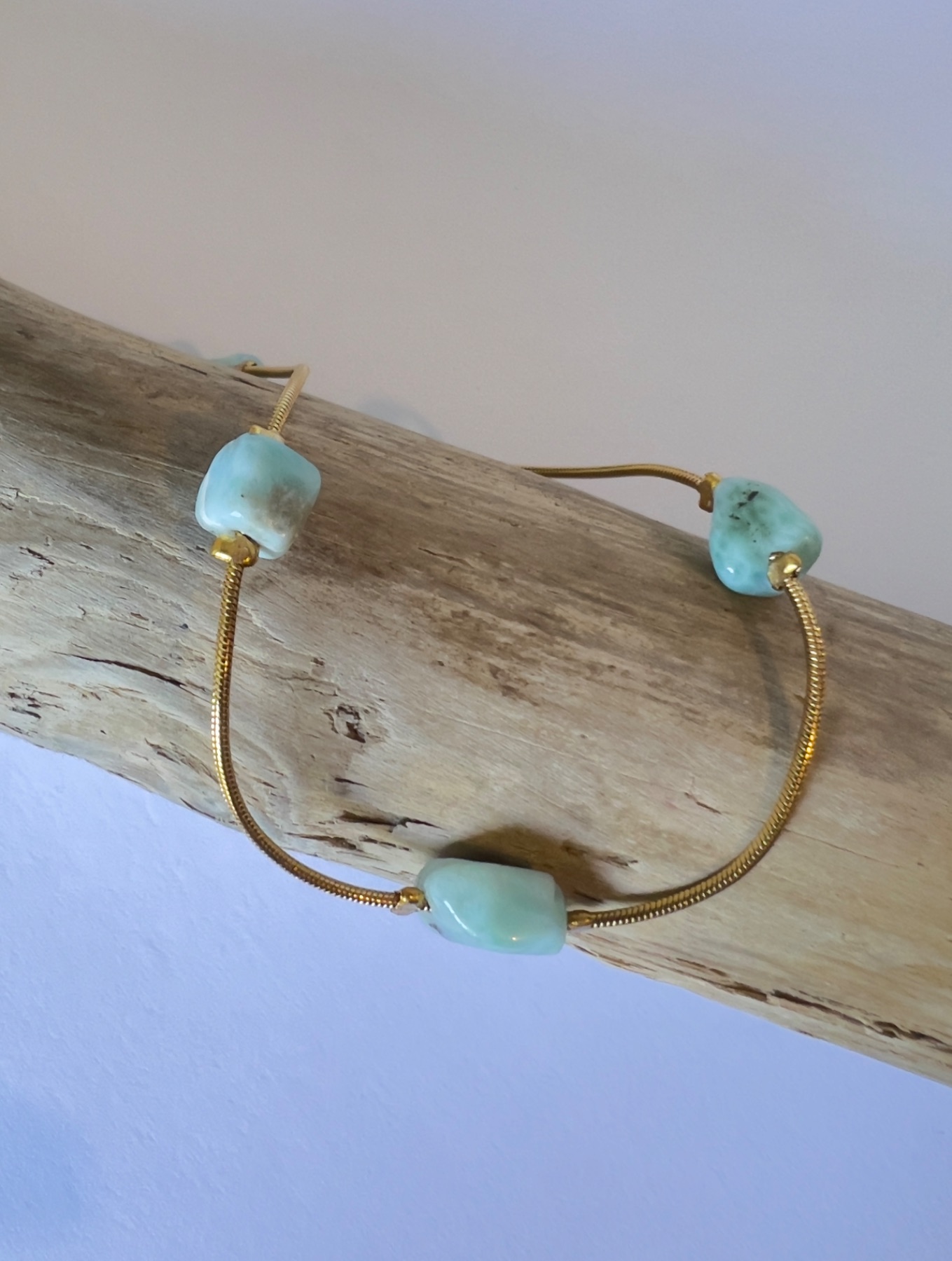 Bracelet de cheville acier inoxydable argenté  Larimar  2