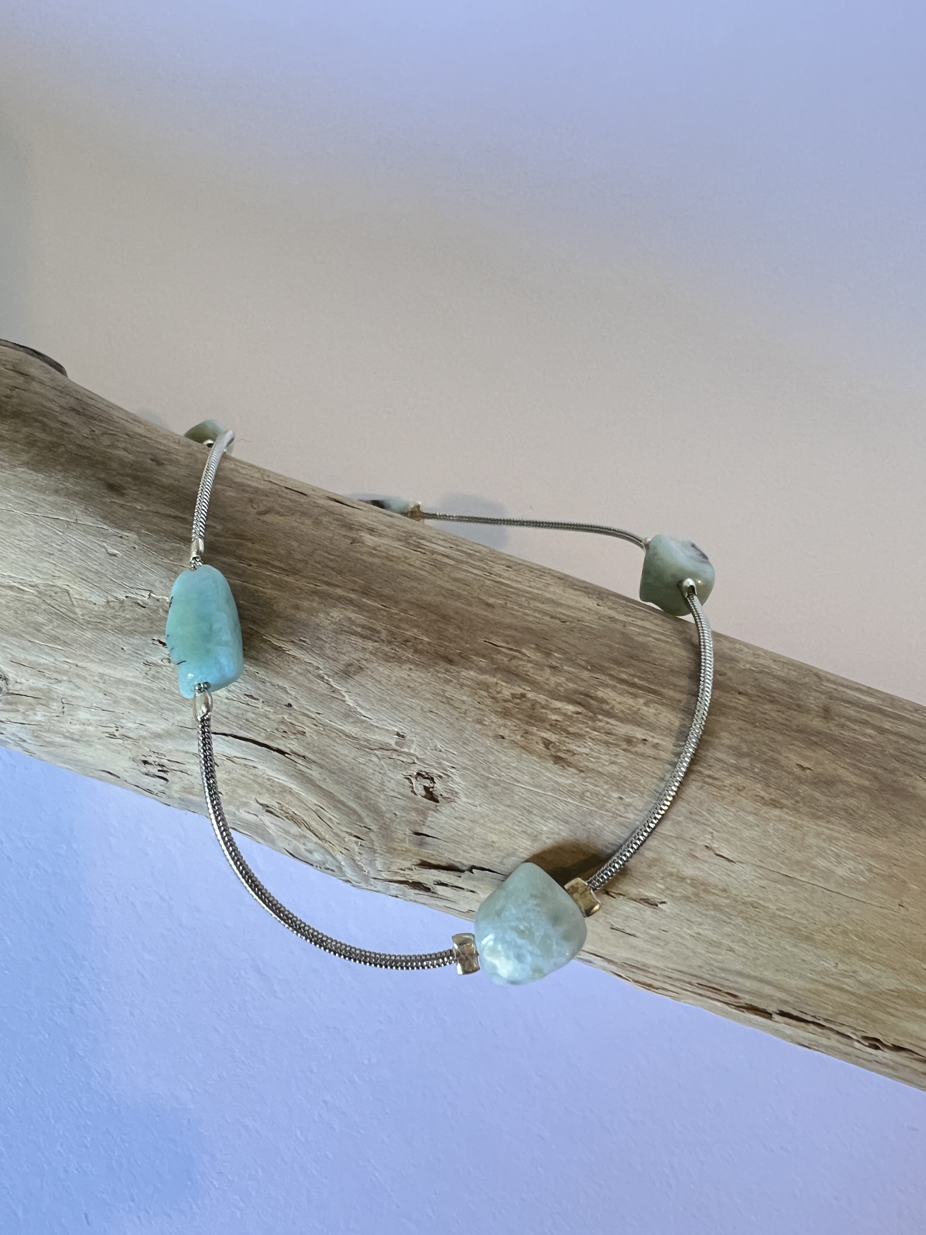 Bracelet de cheville acier inoxydable argenté Larimar