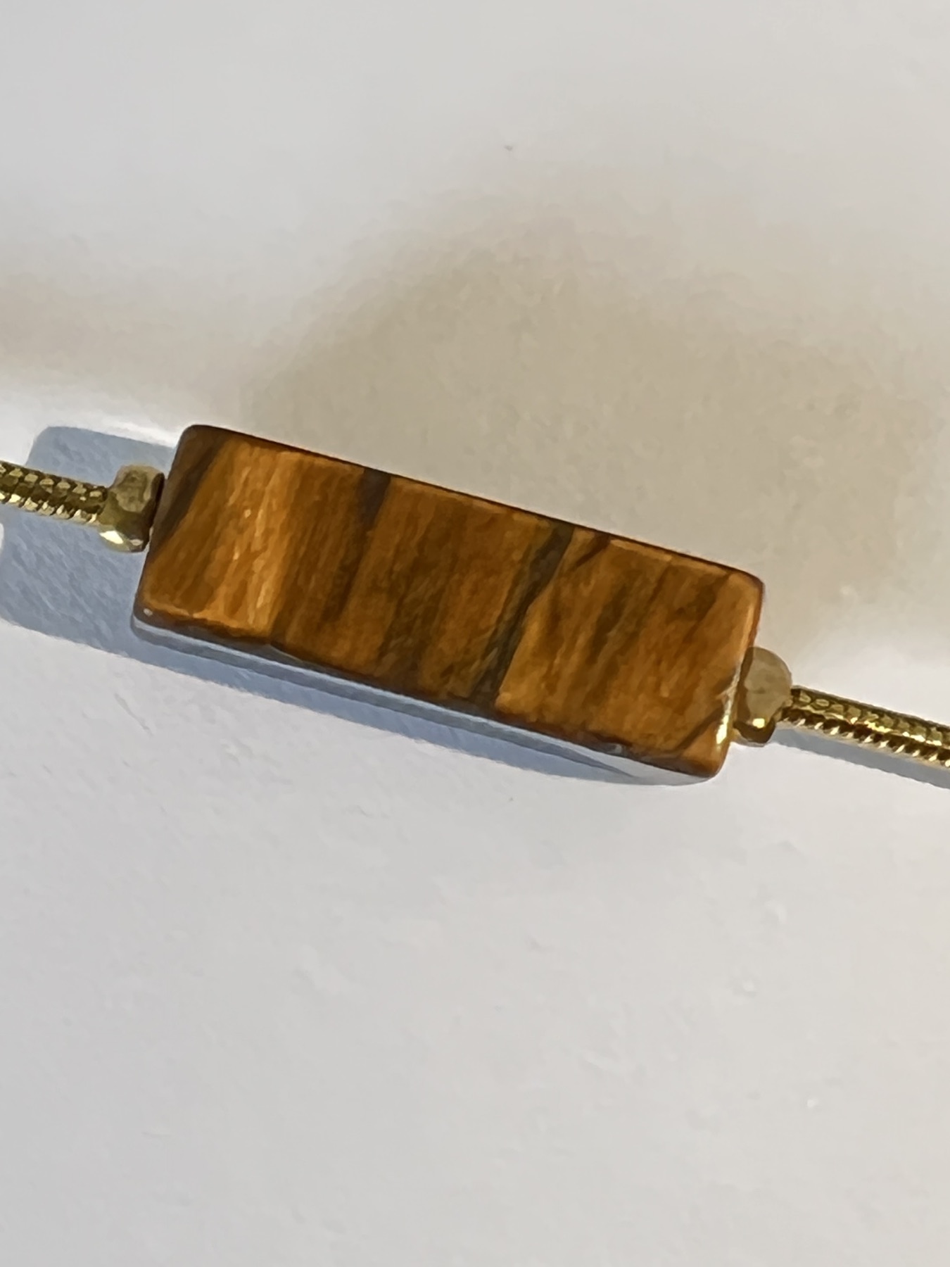 Bracelet acier inoxydable doré oeil de tigre  2