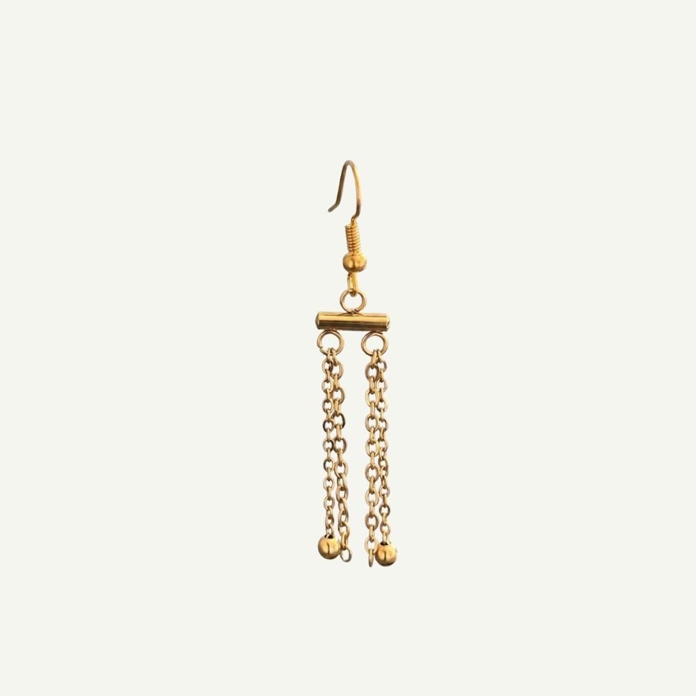 Boucles d'oreilles dorées à chainettes 4