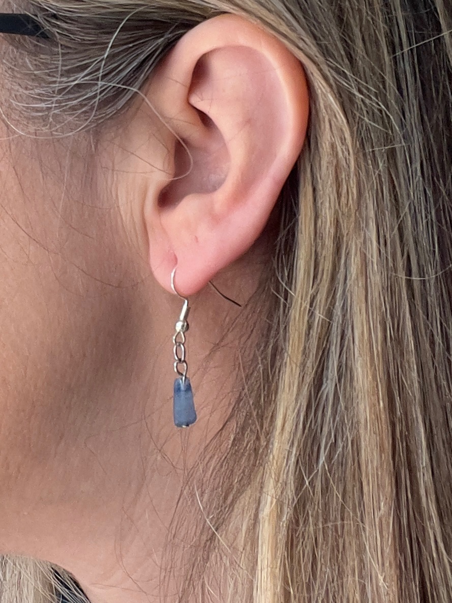Boucles d'oreilles argentées Cyanite  2