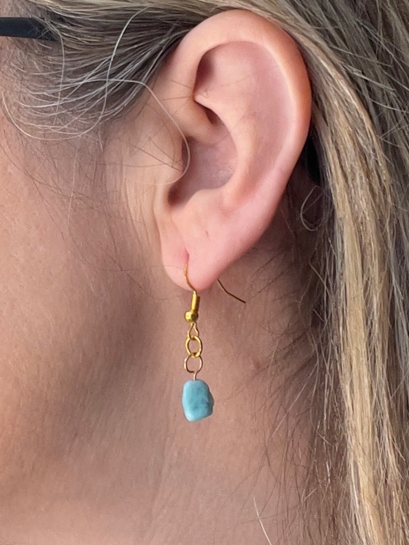 Boucles d'oreilles dorées Larimar  2