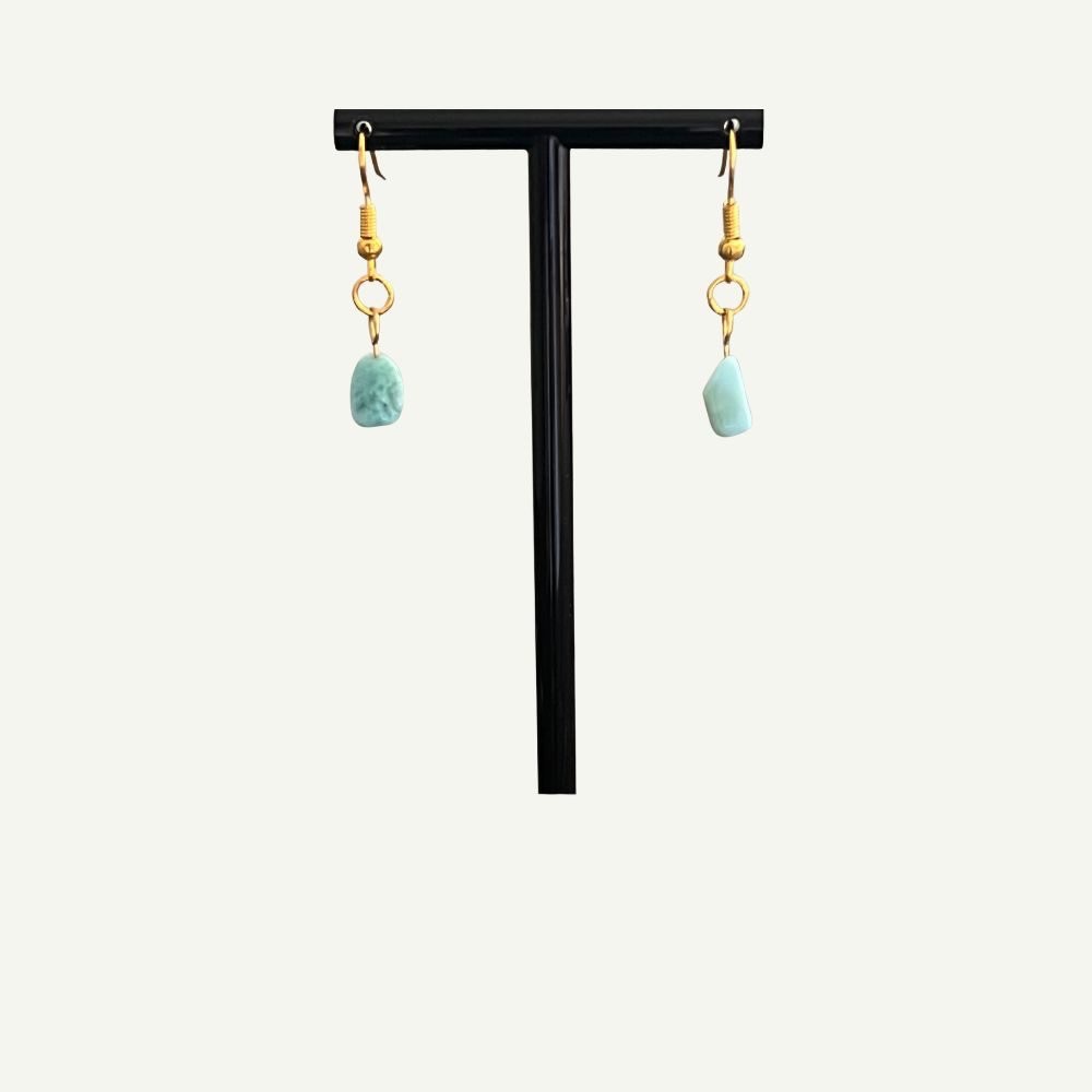 Boucles d'oreilles dorées Larimar  4