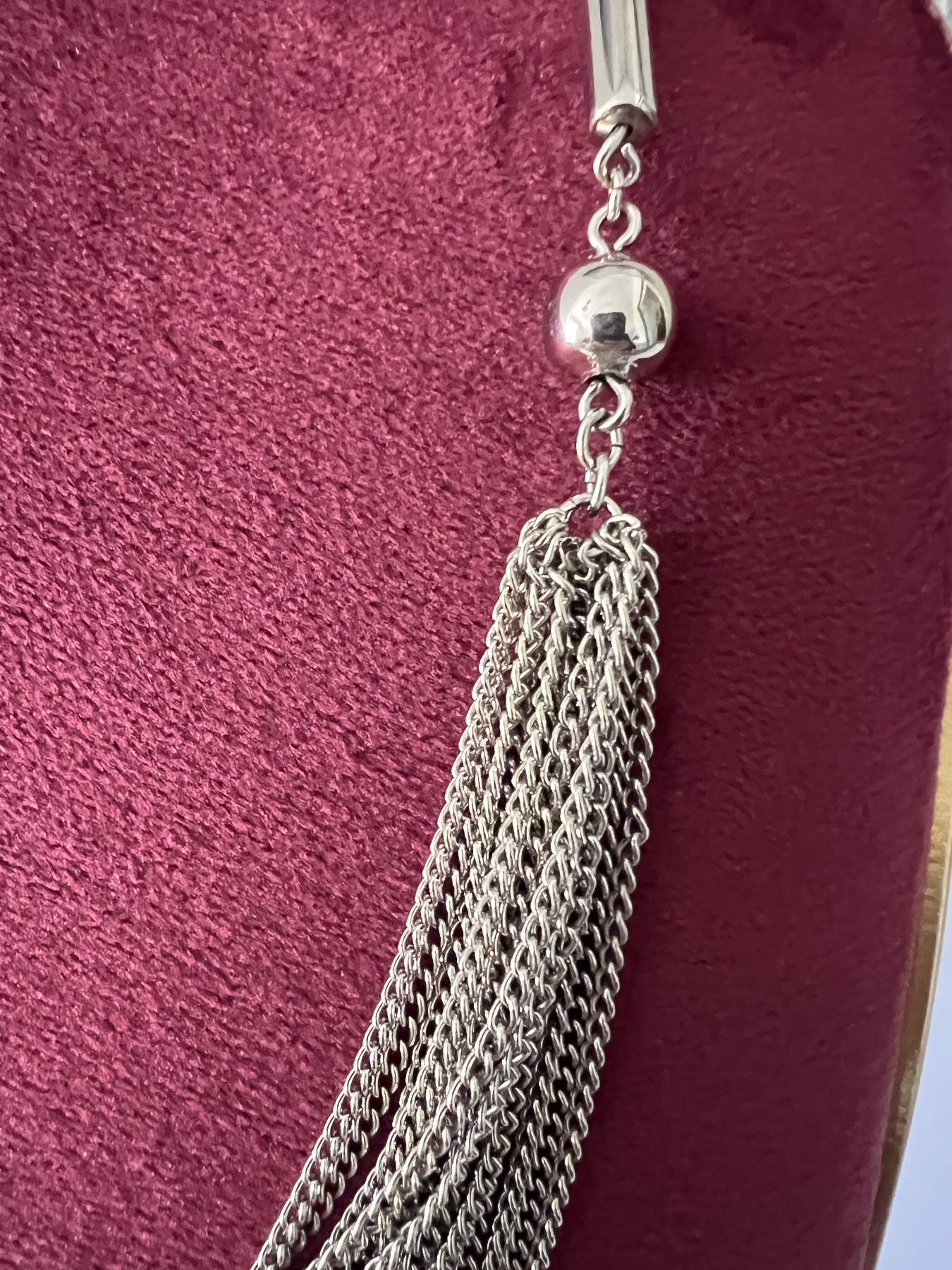 Collier sautoir argenté multi-rangs Vintage  2