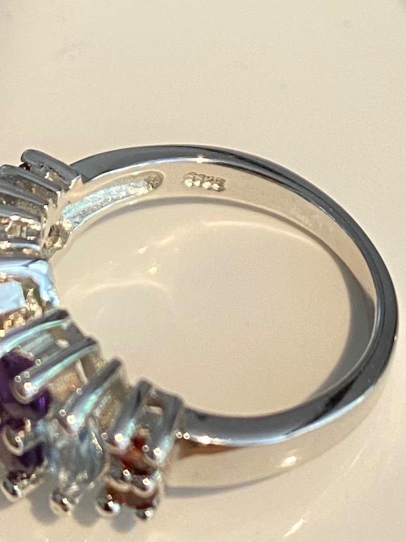 Bague argent 4 pierres naturelles  4
