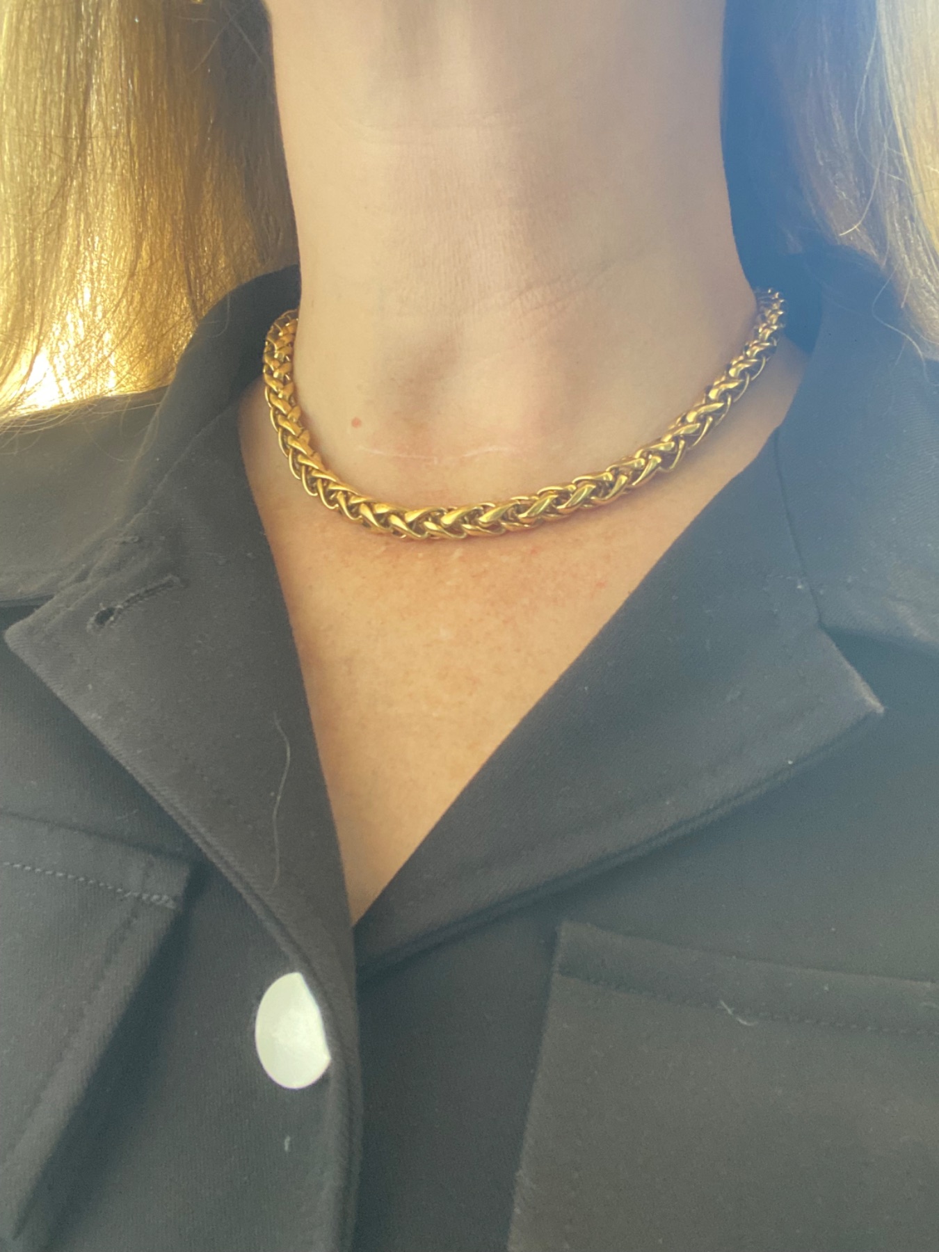 Collier doré maille palmier 