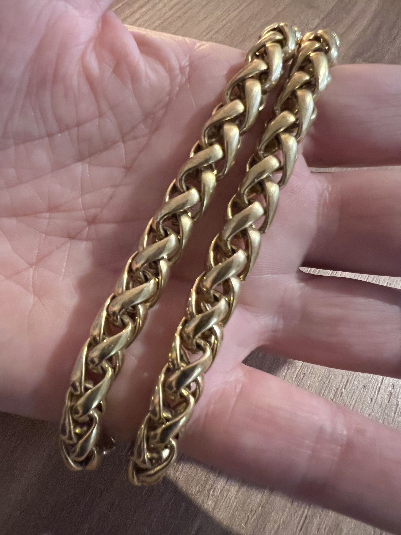 Collier doré maille palmier  2