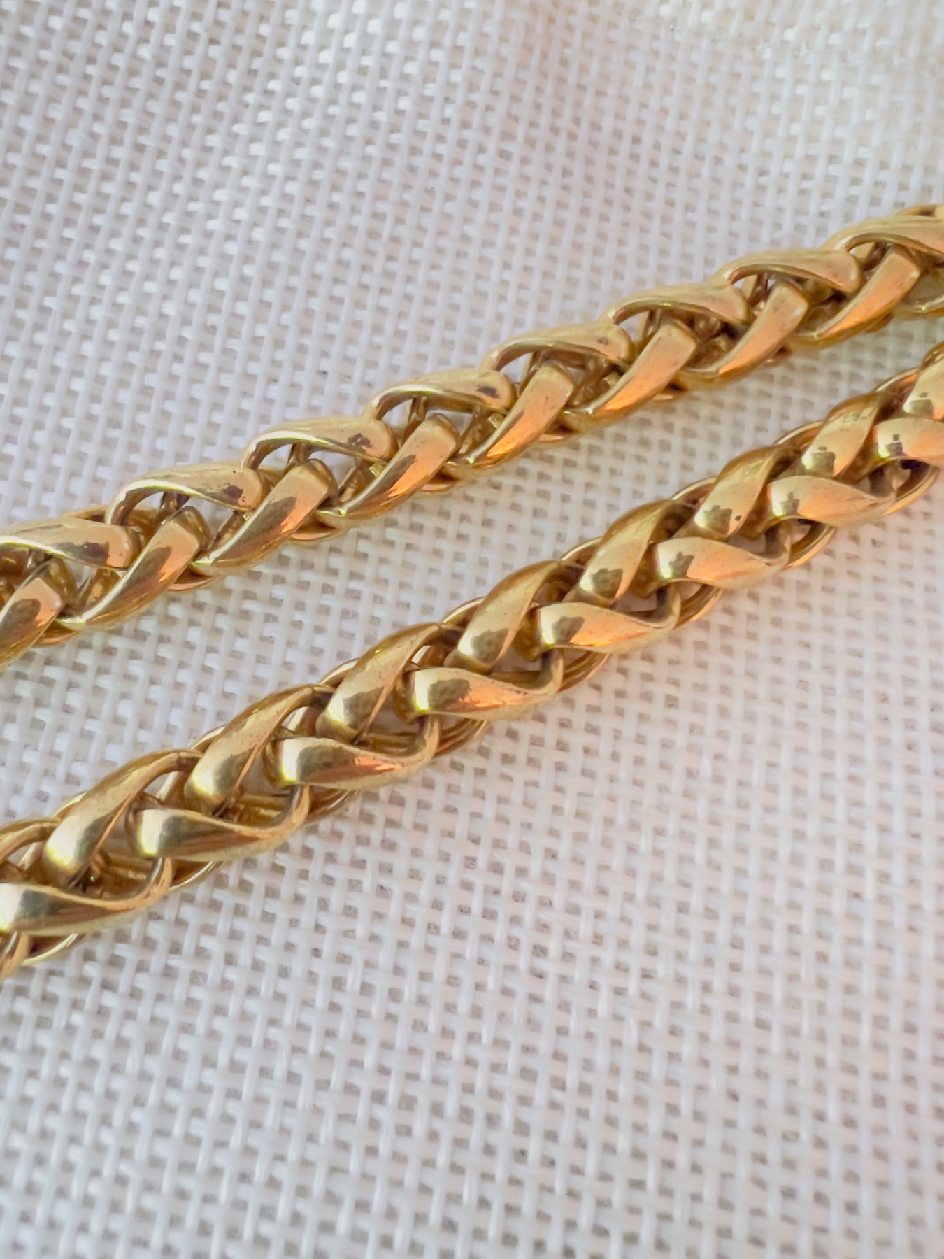Collier doré maille palmier  3