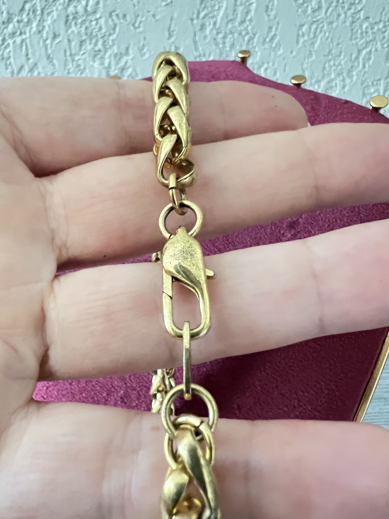 Collier doré maille palmier  4