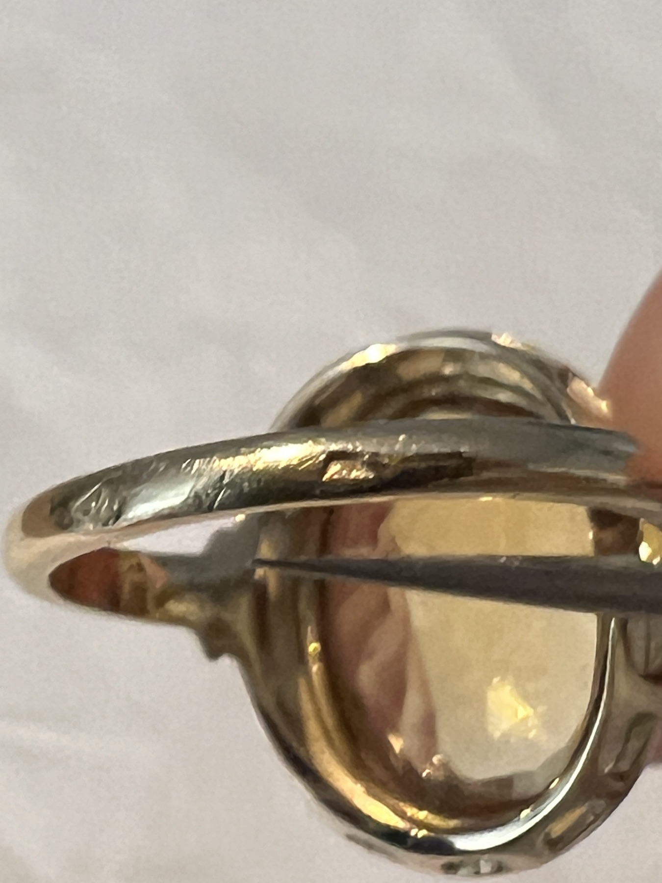 Bague cocktail citrine miel or jaune  2