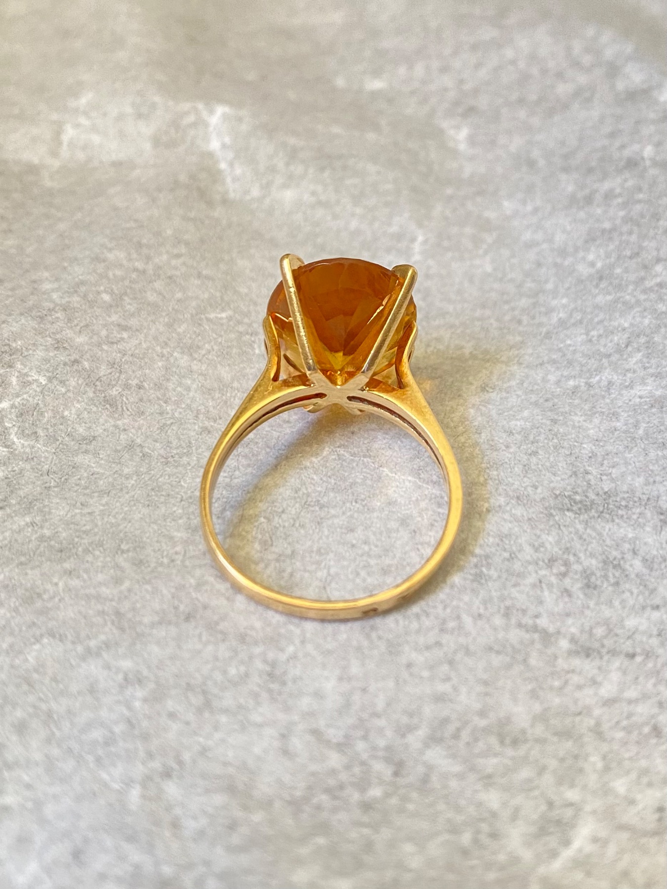 Bague cocktail citrine ambrée or jaune  4