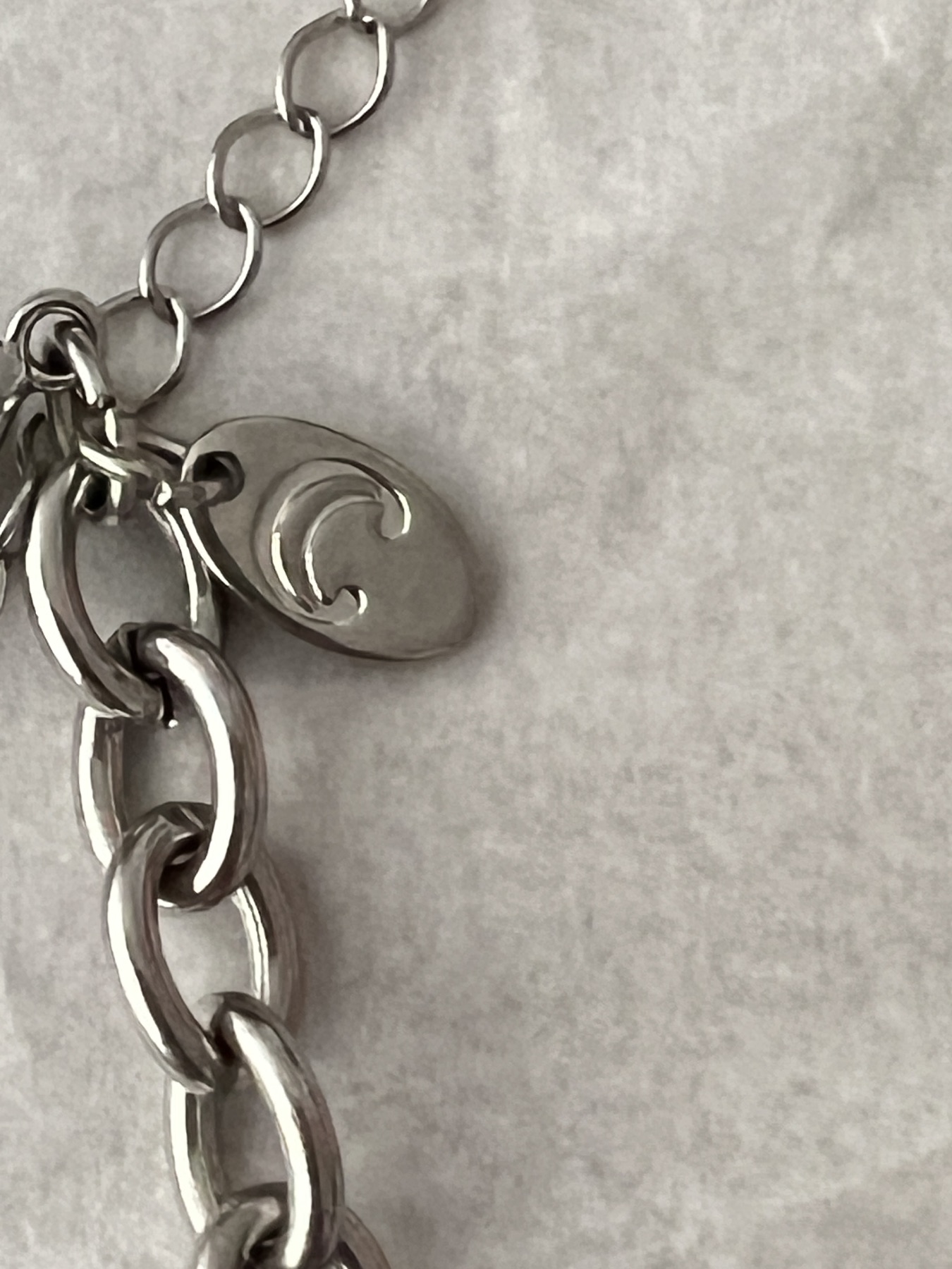 Collier argenté bleu Vintage Charming Charlie  3