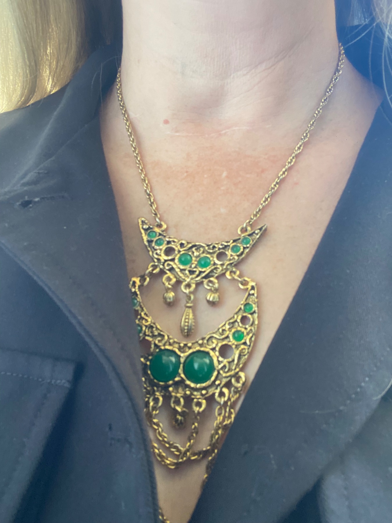 Collier couture doré articulé Vintage