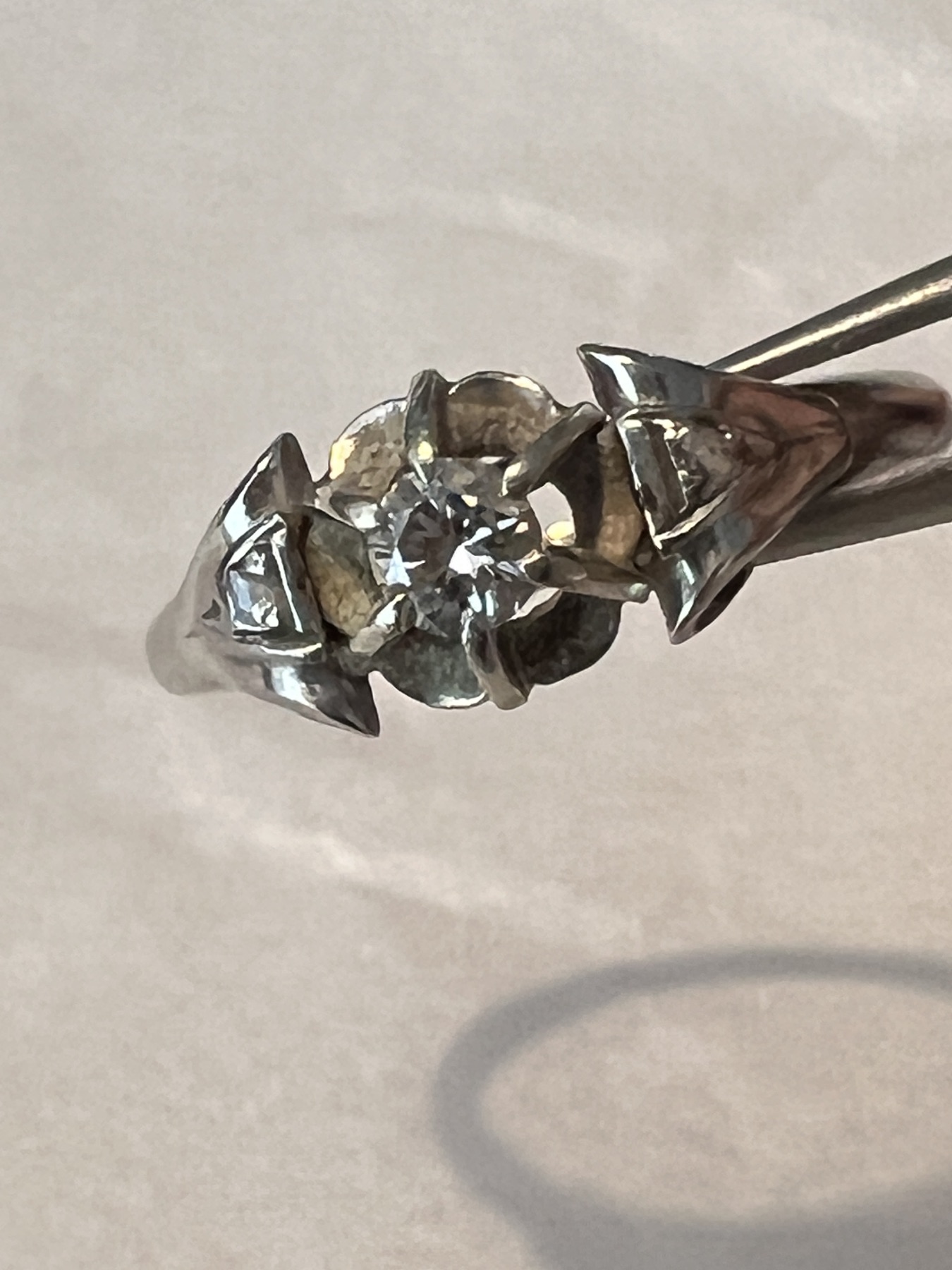 Bague solitaire diamant or blanc  2