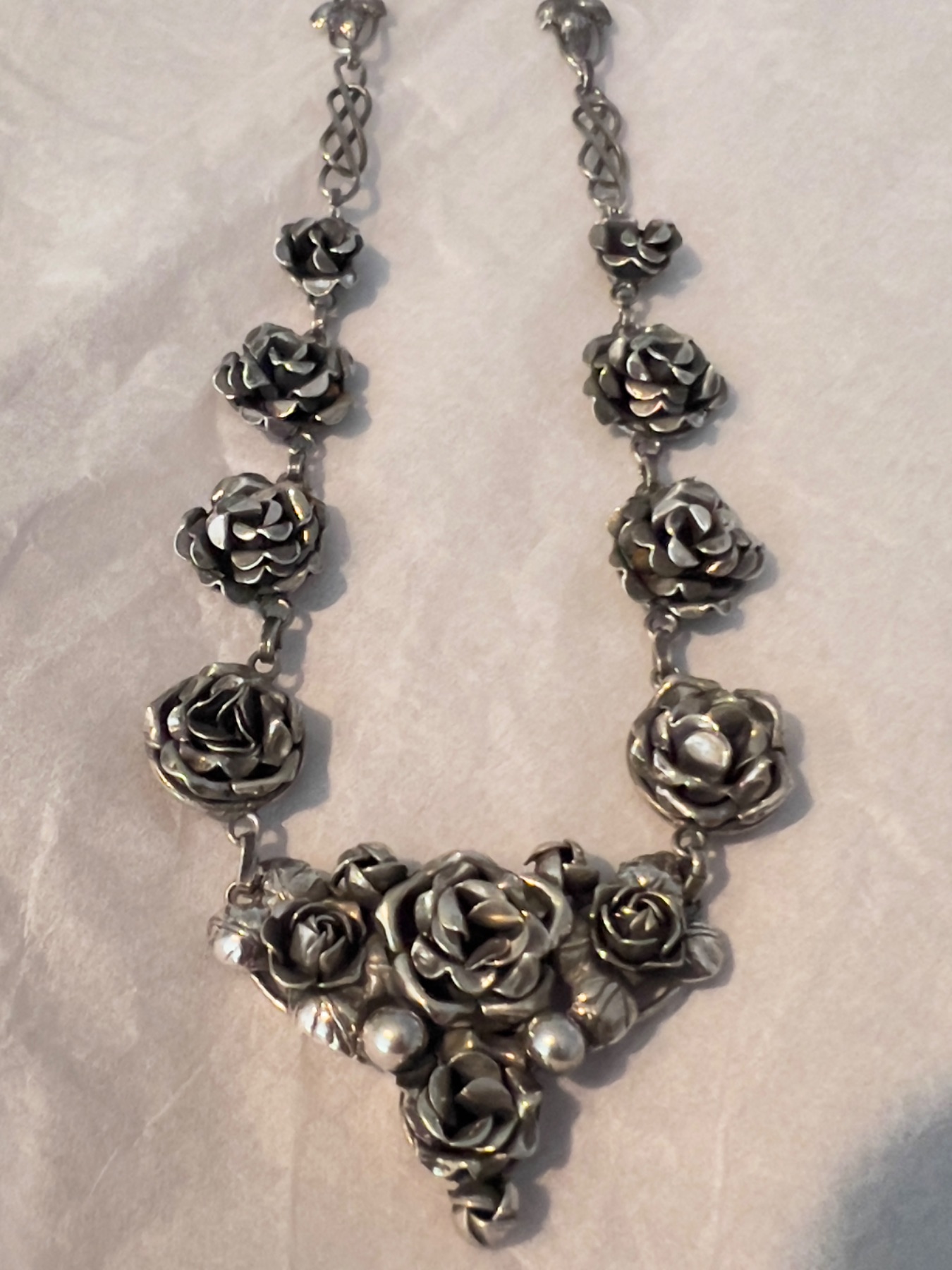 Collier de roses argent Fratelli Peruzzi 
