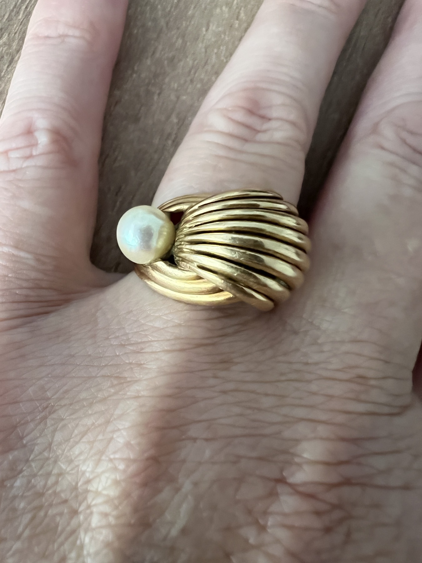 Bague sculpturale or Vintage 