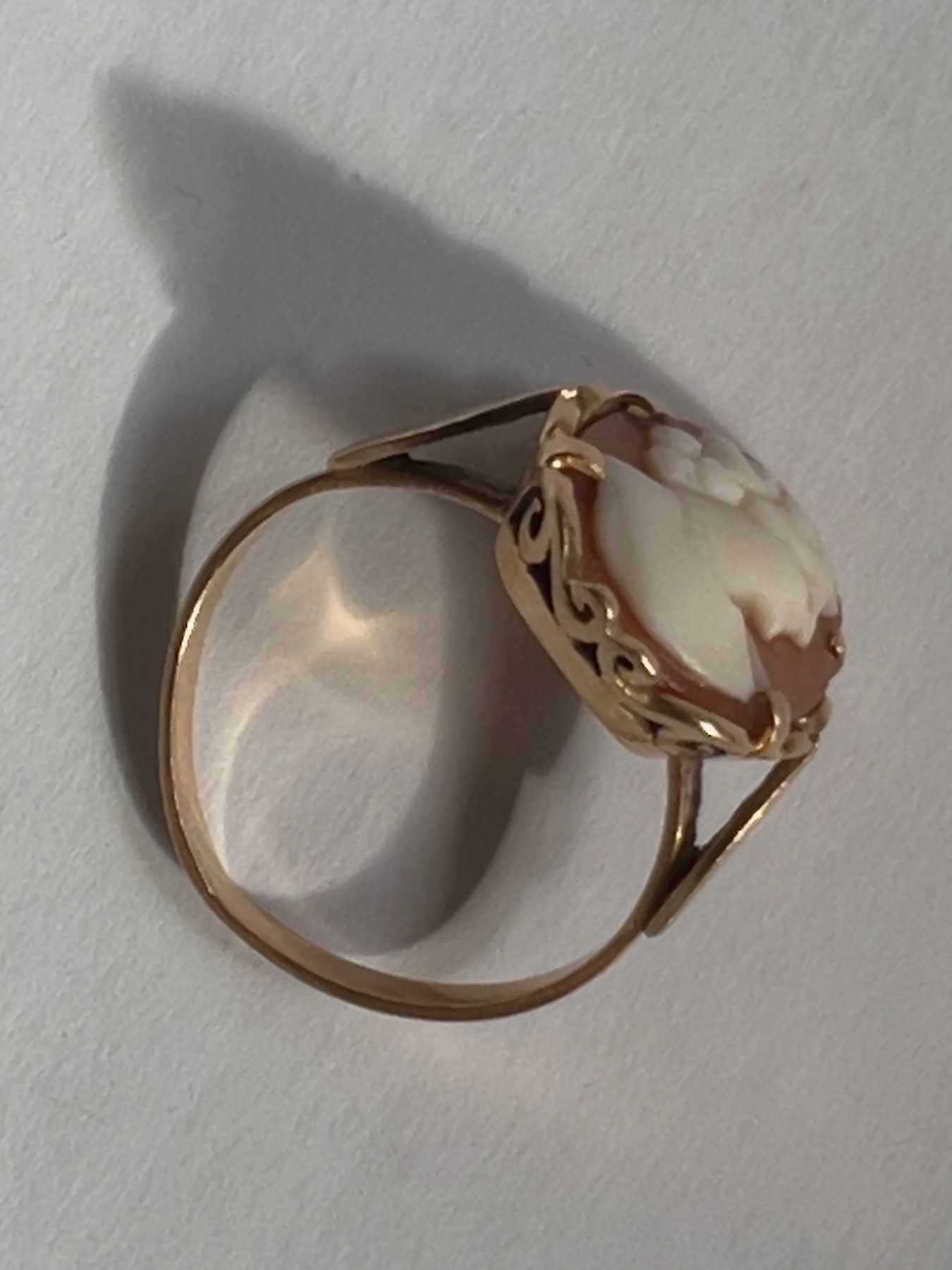 Bague or camée coquillage  2