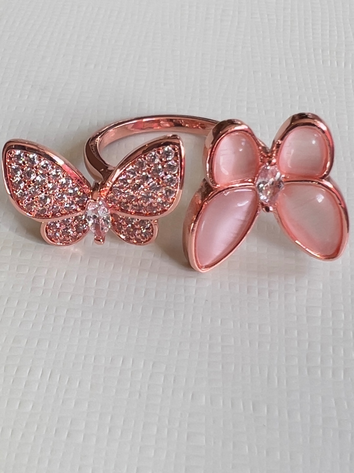 Bague papillon rose  2