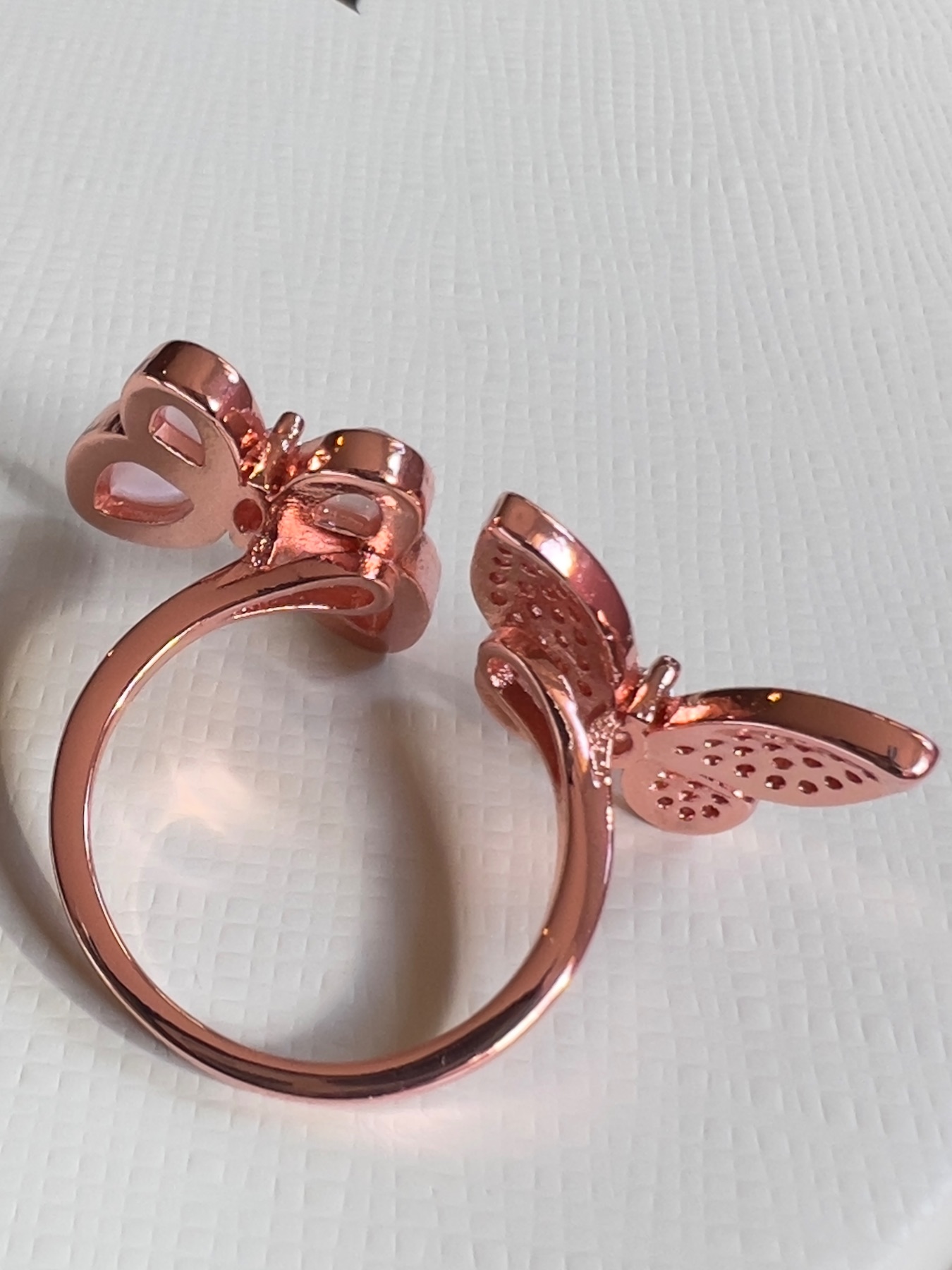 Bague papillon rose  4