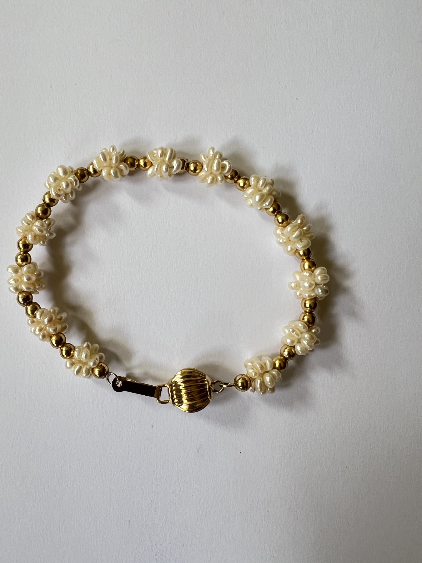 Bracelet doré perles vintage  2