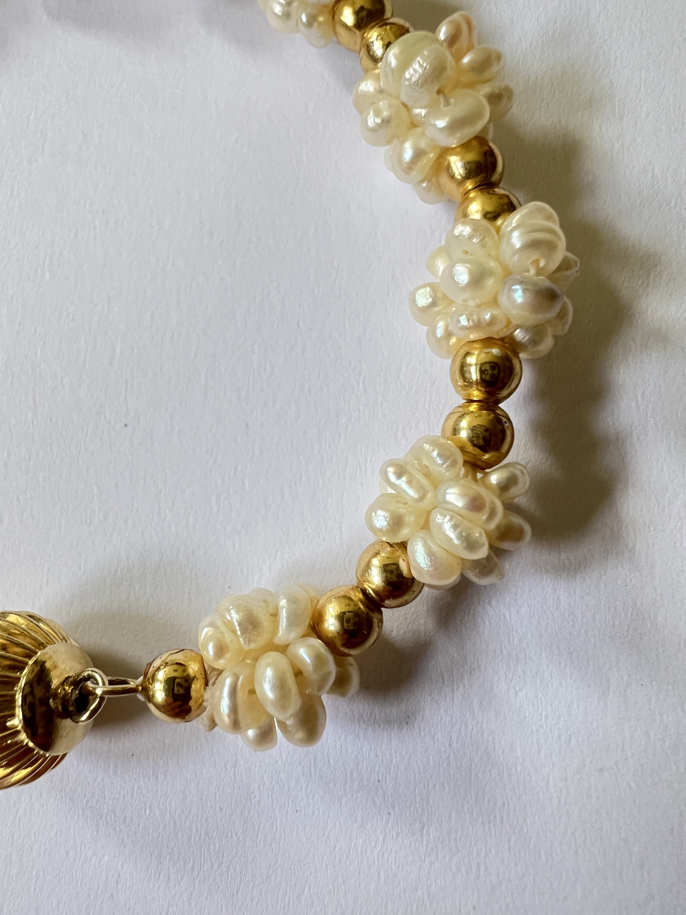 Bracelet doré perles vintage  3
