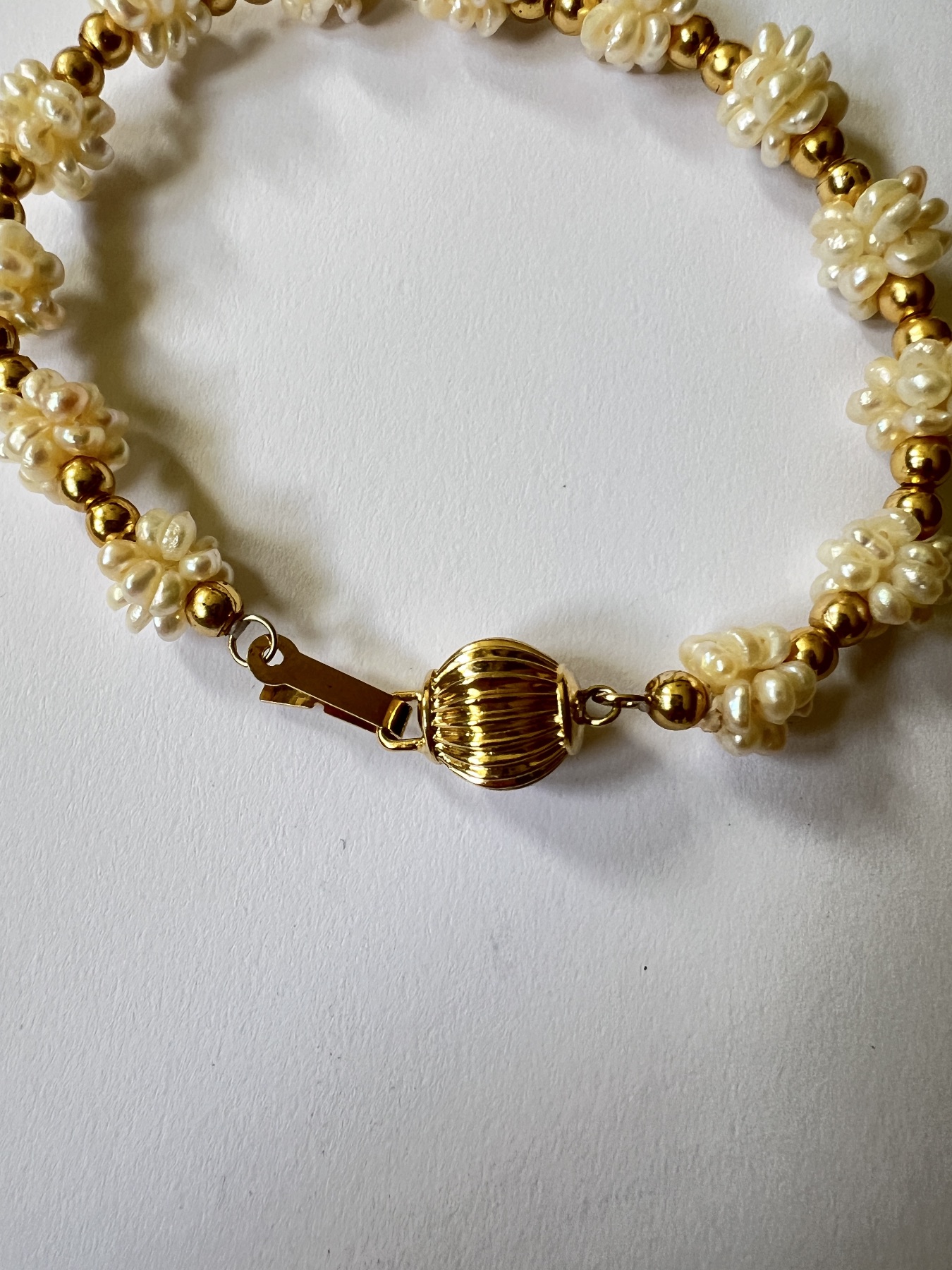 Bracelet doré perles vintage  4