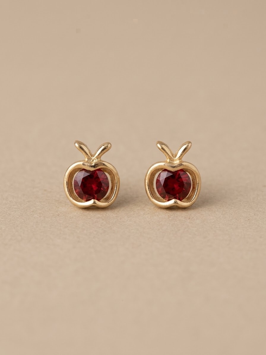 Puces d’oreilles pomme rubis