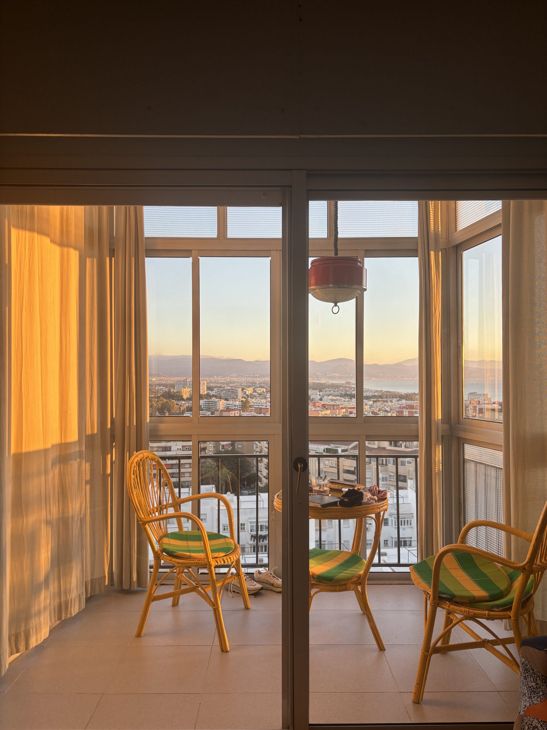 Golden hour balcony view