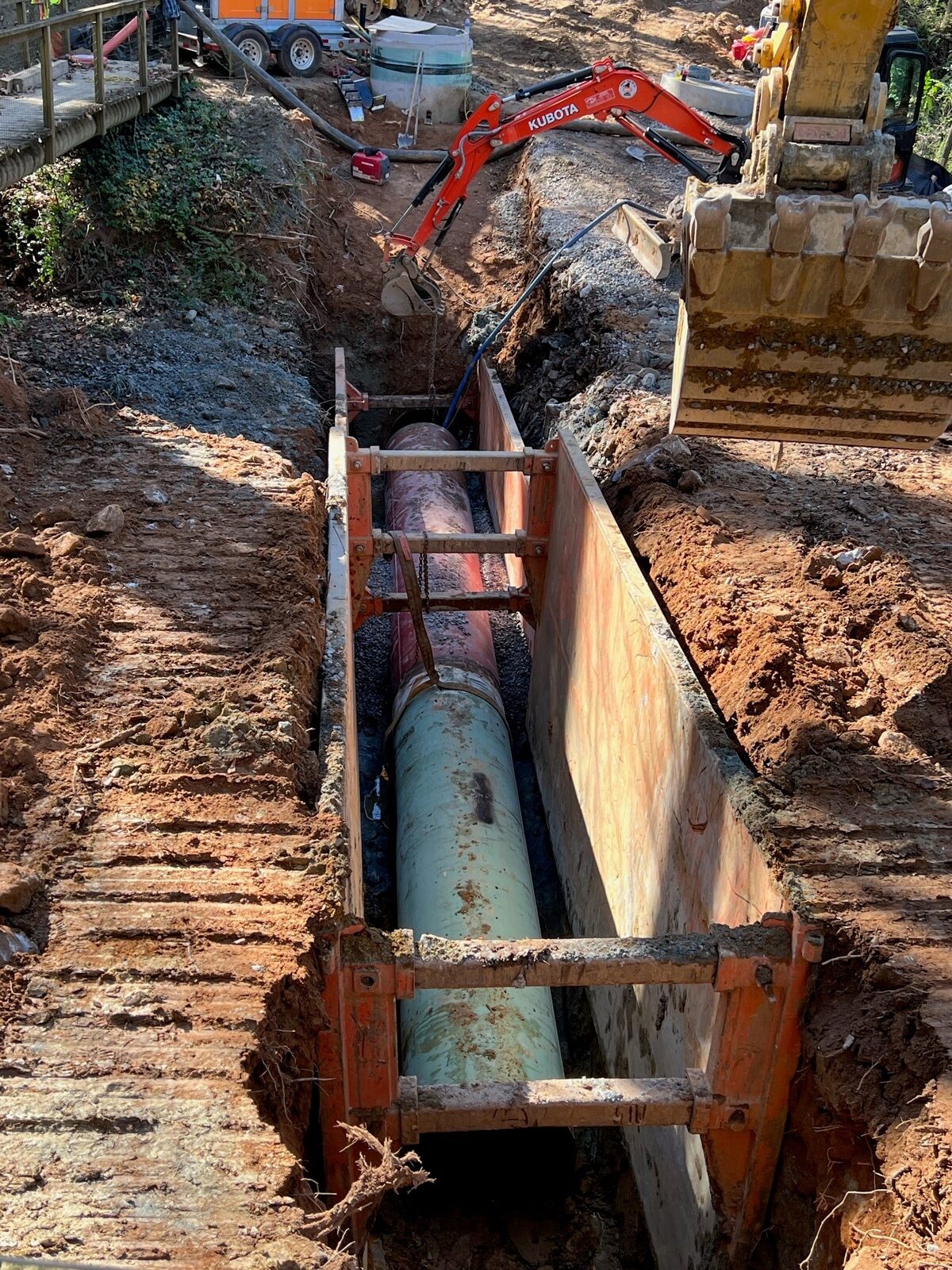 Steel casing tunnel installation, AI-generated for the Renée Group website