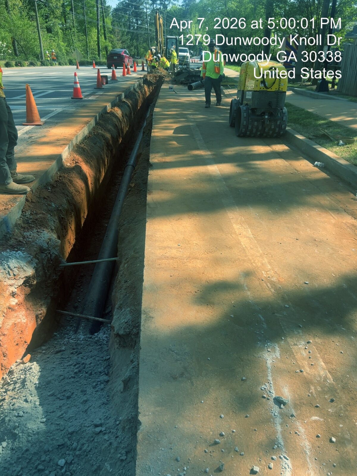 Water main trench installation, AI-generated for the Renée Group website