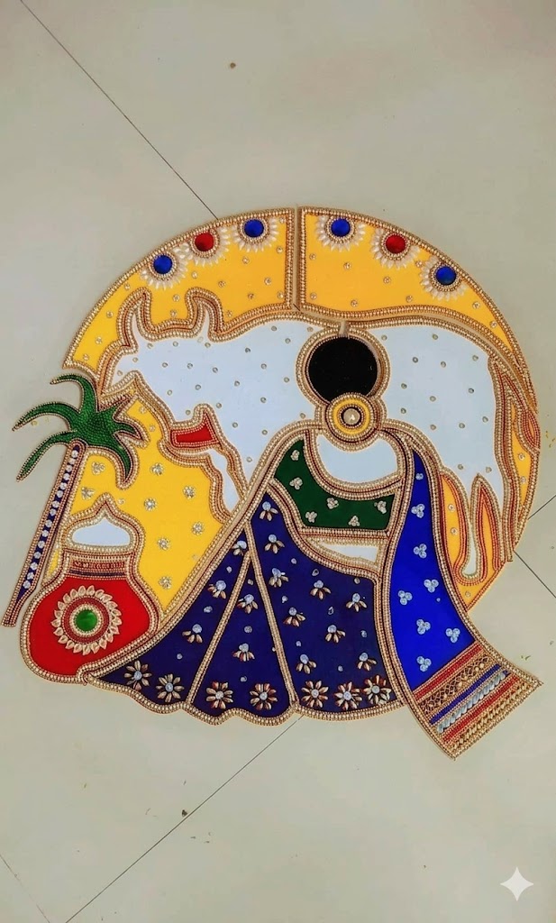 Cow acrylic rangoli 