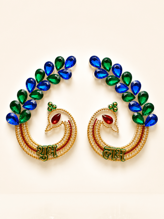 Peacock Acrylic Shubh Labh | 6 inch