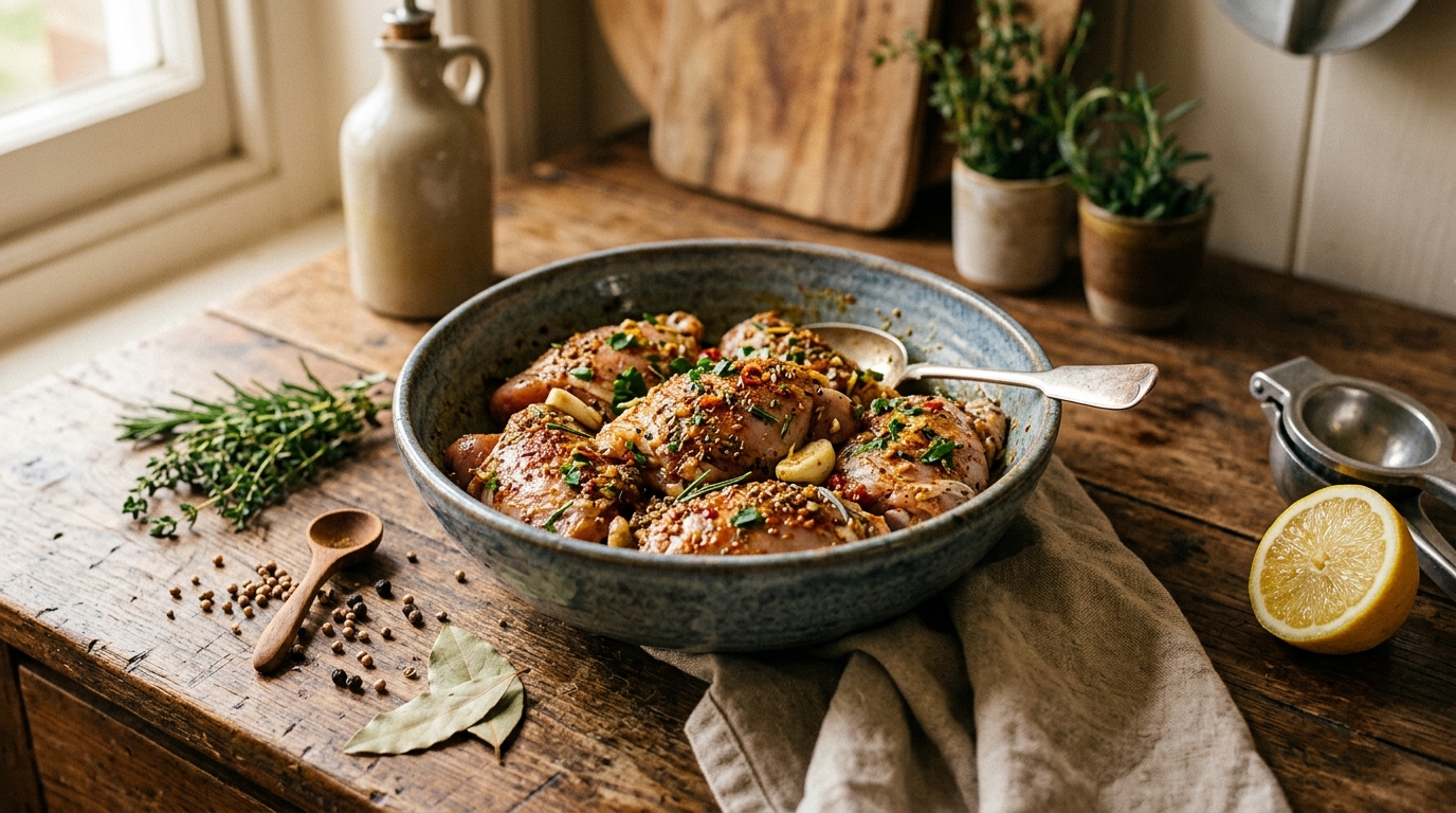 marinated chicken spices bowl