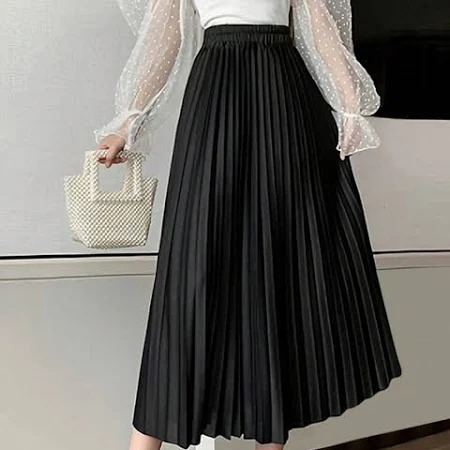 Pleated Midi Skirt