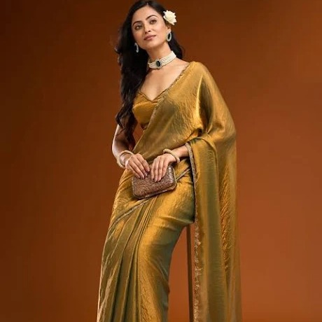 Solid Beads Stones Saree