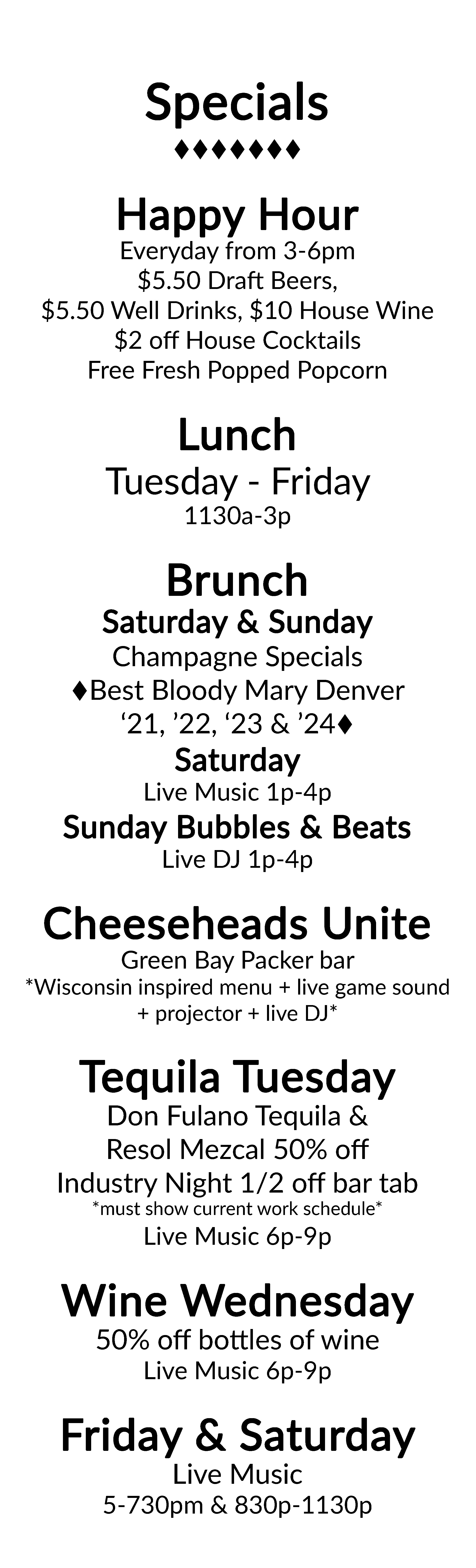 specials menu