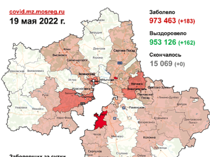 183 случая заболевания коронавирусом выявлено в Подмосковье за сутки