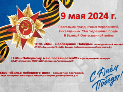 Афиши празднования Дня Победы 9 мая на территории Наро-Фоминского городского округа