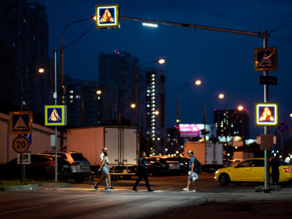Семь пешеходных переходов с «умной» подсветкой оборудовали на региональных дорогах Люберец