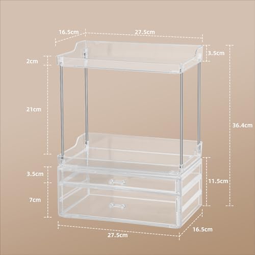 Vue 3 de Foiiliio Organisateur Maquillage Rangement